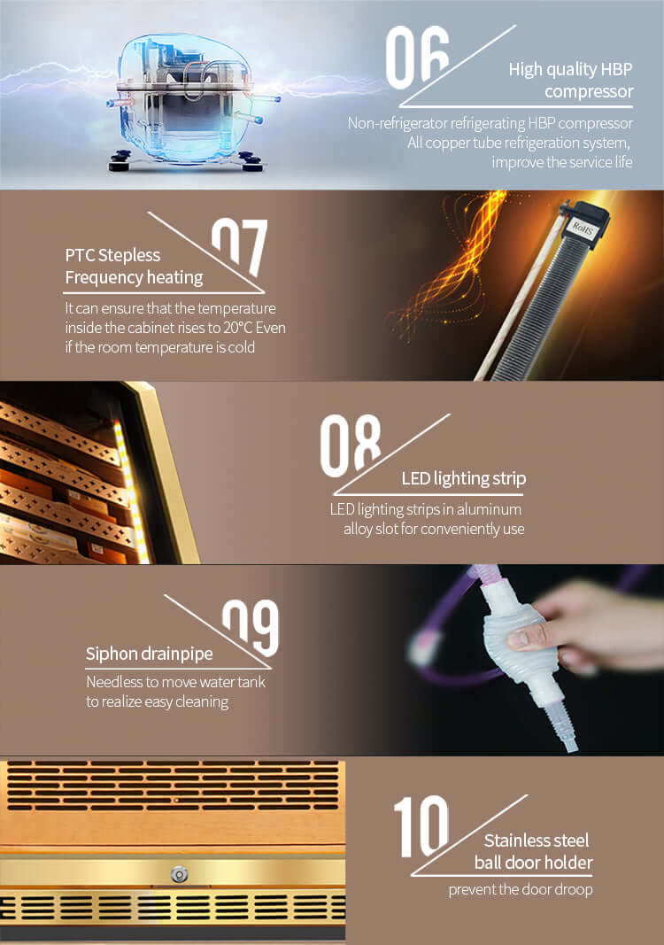 Raching MON1800 Precision Climate Controlled Cigar Humidor Cabinet - Raching - Buy at Wine Coolers Online