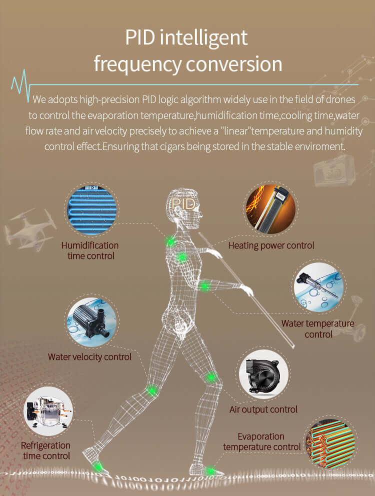 Raching MON3800B Precision Climate Controlled Cigar Humidor Cabinet - Raching - Buy at Wine Coolers Online
