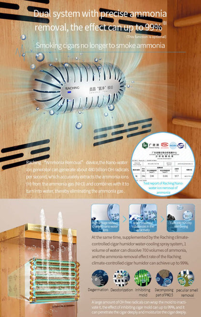 Raching MON3800B Precision Climate Controlled Cigar Humidor Cabinet - Raching - Buy at Wine Coolers Online