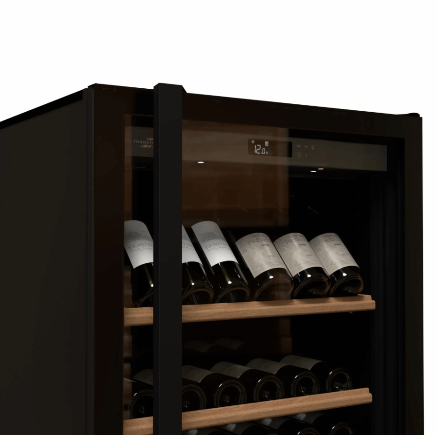 Transtherm Ermitage Glass Black Single Zone 182 Bottle Wine Cooler - Transtherm - Buy at Wine Coolers Online