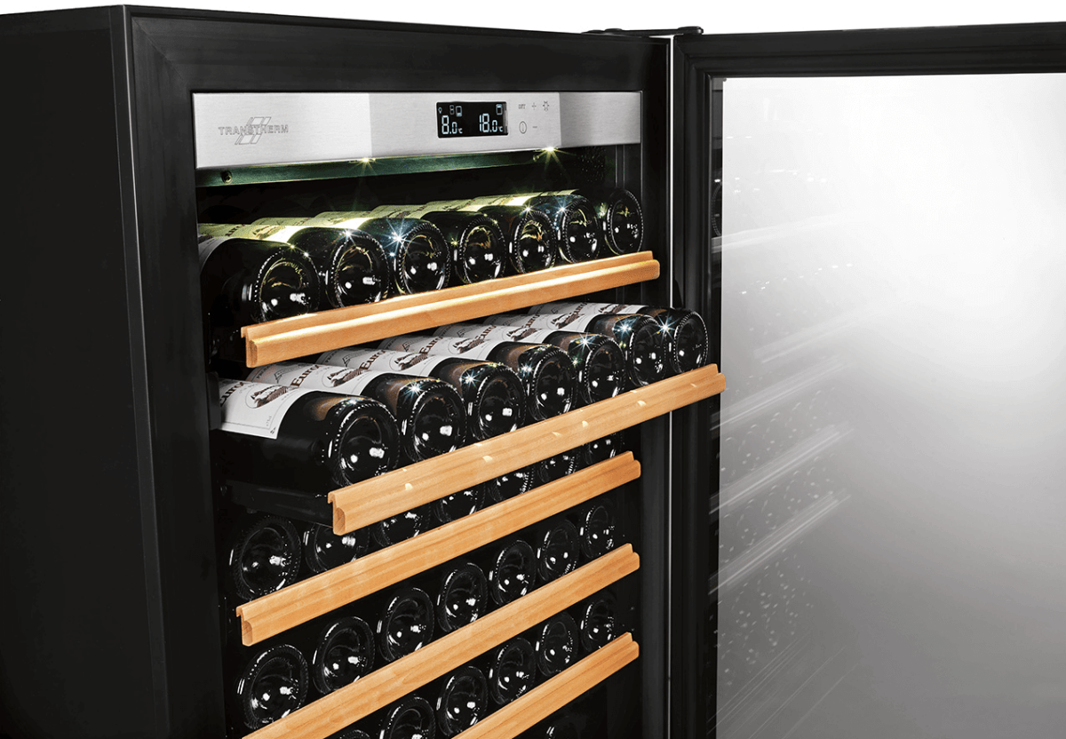 Transtherm Ermitage Glass Black Single Zone 182 Bottle Wine Cooler - Transtherm - Buy at Wine Coolers Online