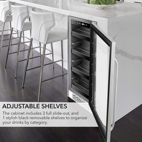 Whynter 12″ Built - In 75 Can Under - Counter Stainless Steel Beverage Refrigerator/Cooler BBR638 - SB - Whynter - Buy at Wine Coolers Online