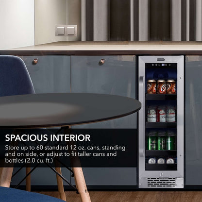 Whynter 12″ Built - In 75 Can Under - Counter Stainless Steel Beverage Refrigerator/Cooler BBR638 - SB - Whynter - Buy at Wine Coolers Online