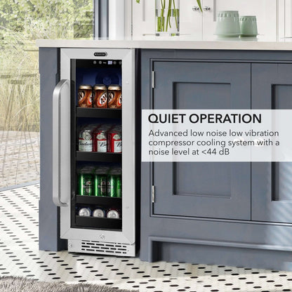 Whynter 12″ Built - In 75 Can Under - Counter Stainless Steel Beverage Refrigerator/Cooler BBR638 - SB - Whynter - Buy at Wine Coolers Online