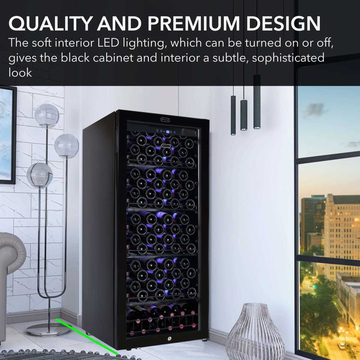 Whynter 124 Bottle Freestanding Wine Cooler/Refrigerator FWC - 1201BB - Whynter - Buy at Wine Coolers Online