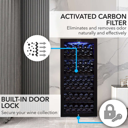 Whynter 124 Bottle Freestanding Wine Cooler/Refrigerator FWC - 1201BB - Whynter - Buy at Wine Coolers Online