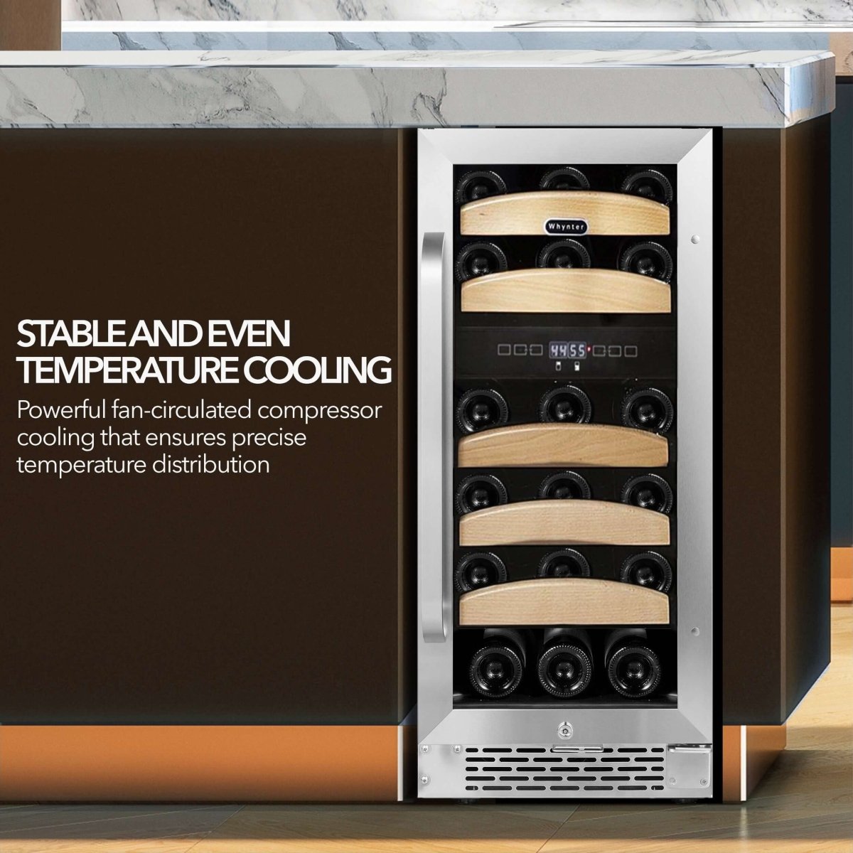 Whynter 15″ 28 Bottle Dual Temperature Zone Built - In Wine Refrigerator/Cooler BWR - 281DZ - Whynter - Buy at Wine Coolers Online