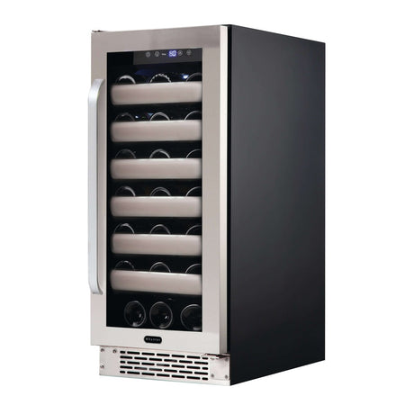Whynter 15″ 33 Bottle Seamless Stainless Steel Door Single Zone Built - in Wine Refrigerator/Cooler BWR - 331SL - Whynter - Buy at Wine Coolers Online