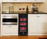 Whynter 15″ Built - in Black Glass 100 - can capacity 3.0 cu ft. Beverage Refrigerator/Cooler BBR - 801BG - Whynter - Buy at Wine Coolers Online
