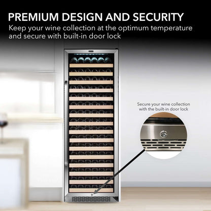 Whynter 166 Bottle Built - in Stainless Steel Wine Refrigerator/Cooler BWR - 1662SD - Whynter - Buy at Wine Coolers Online