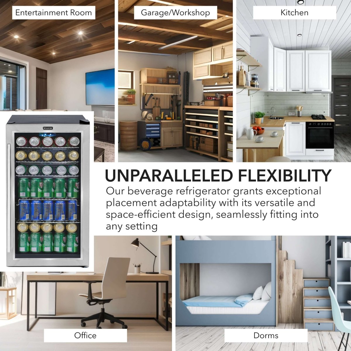 Whynter 17″ 120 Can Freestanding Beverage Refrigerator Cooler Stainless Steel - Whynter - Buy at Wine Coolers Online