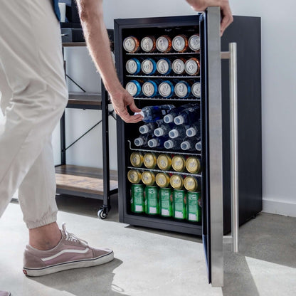 Whynter 17″ 120 Can Freestanding Beverage Refrigerator Cooler Stainless Steel - Whynter - Buy at Wine Coolers Online