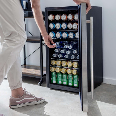 Whynter 17″ 120 Can Freestanding Beverage Refrigerator Cooler Stainless Steel - Whynter - Buy at Wine Coolers Online