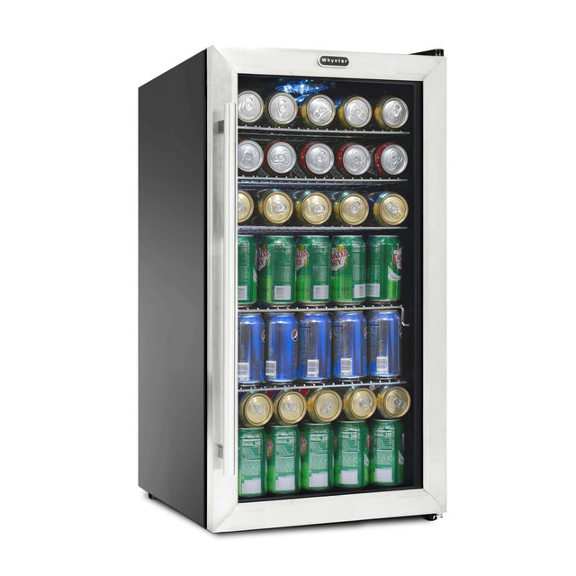 Whynter 17″ 120 Can Freestanding Beverage Refrigerator Cooler Stainless Steel - Whynter - Buy at Wine Coolers Online