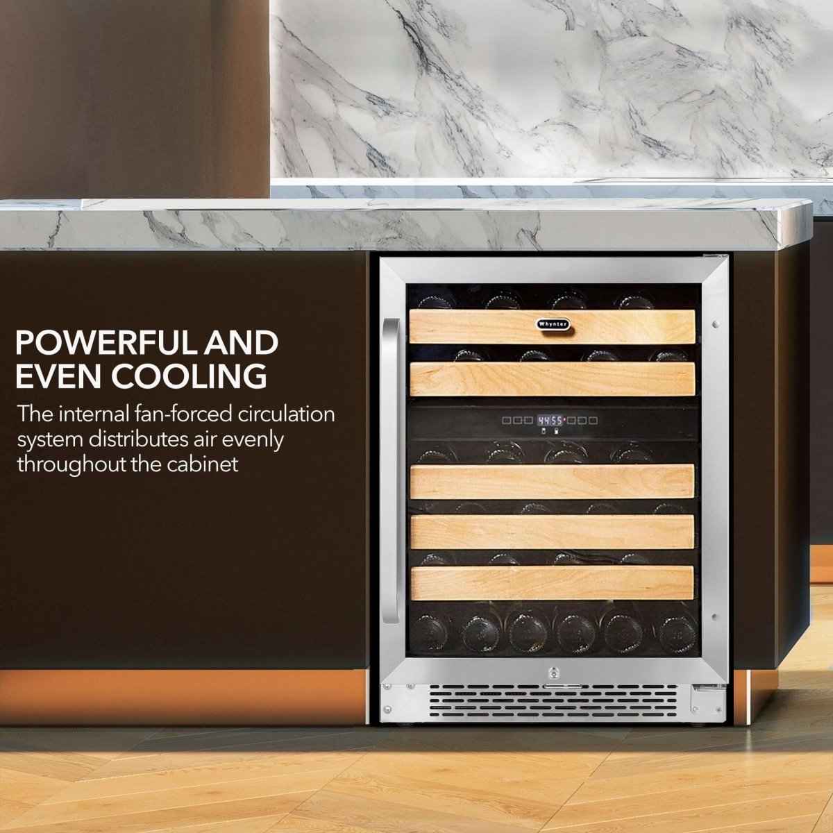 Whynter 24″ 46 bottle Dual Temperature Zone Built - In Wine Refrigerator/Cooler BWR - 462DZ - Whynter - Buy at Wine Coolers Online