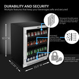 Whynter 24″ Built - In 182 Can Under - Counter Stainless Steel Beverage Refrigerator/Cooler BBR - 148SB - Whynter - Buy at Wine Coolers Online