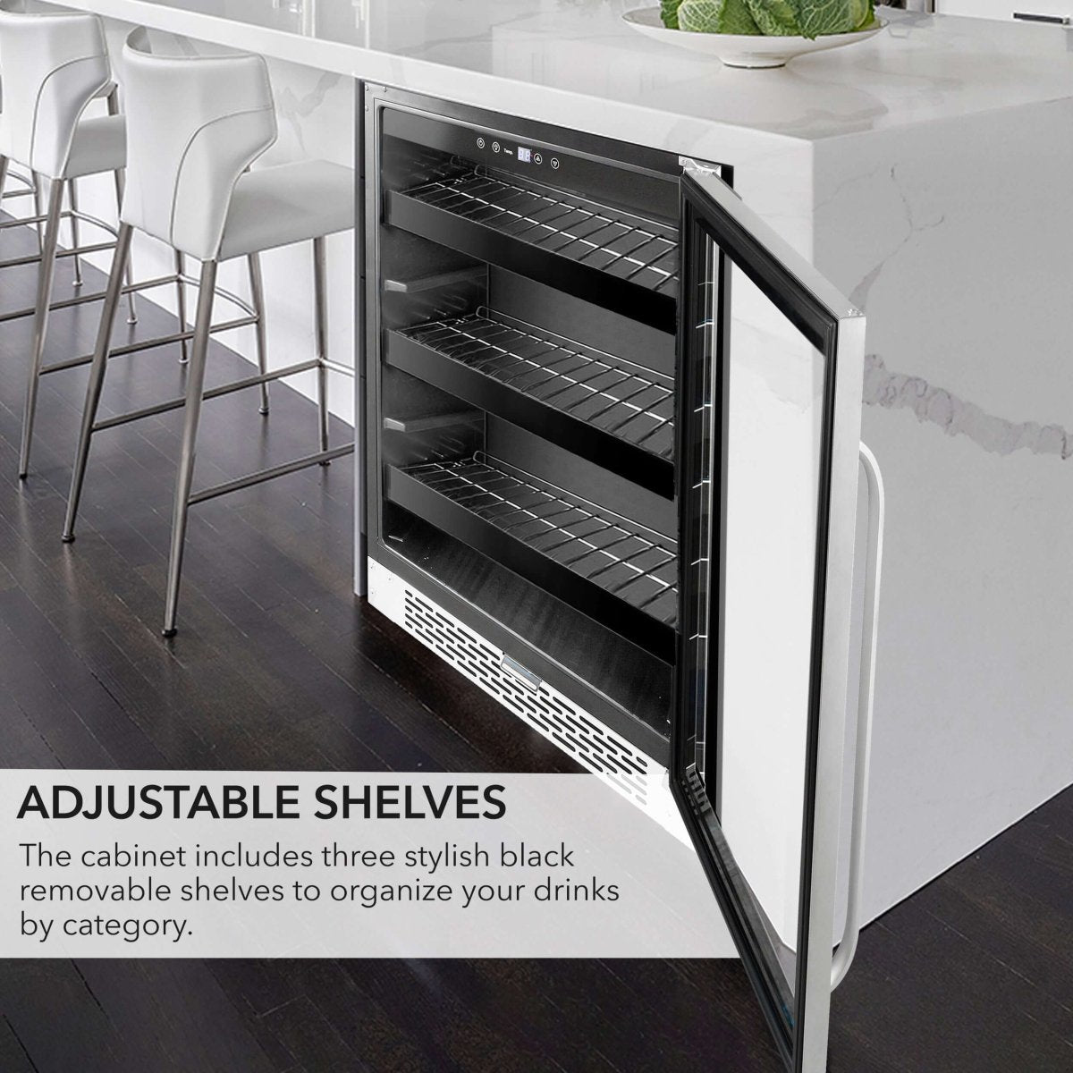 Whynter 24″ Built - In 182 Can Under - Counter Stainless Steel Beverage Refrigerator/Cooler BBR - 148SB - Whynter - Buy at Wine Coolers Online