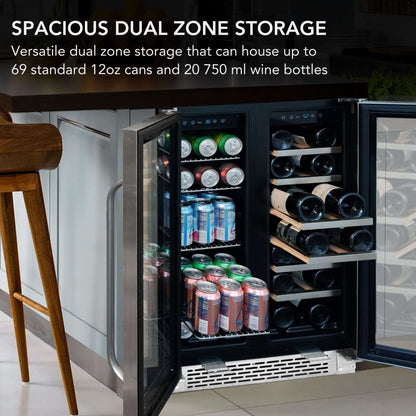 Whynter 24″ Built - In French Door Dual Zone Wine & Beverage Combo Refrigerator/Cooler BWB - 2060FDS - Whynter - Buy at Wine Coolers Online