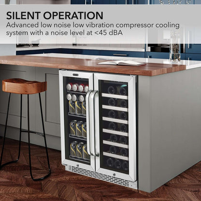 Whynter 30″ Built - In French Door Dual Zone Wine & Beverage Refrigerator/Cooler BWB - 3388FDS - Whynter - Buy at Wine Coolers Online