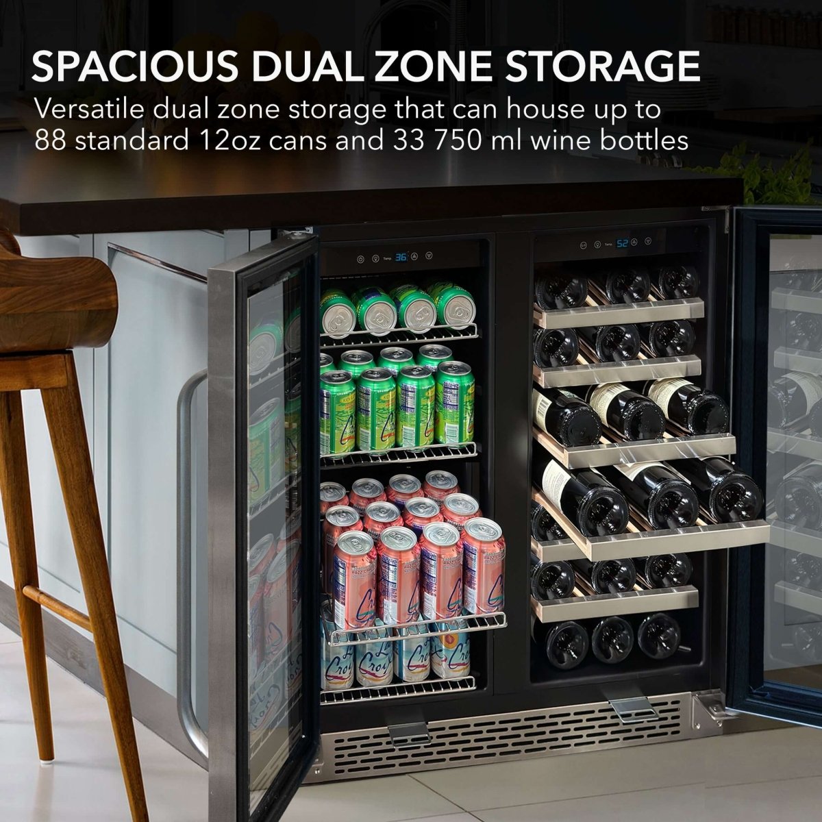 Whynter 30″ Built - In French Door Dual Zone Wine & Beverage Refrigerator/Cooler BWB - 3388FDS - Whynter - Buy at Wine Coolers Online