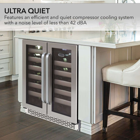 Whynter 40 Bottle Seamless Stainless Steel Door Dual Zone Built - in Wine Refrigerator/Cooler BWR - 401DS - Whynter - Buy at Wine Coolers Online