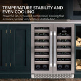 Whynter 40 Bottle Seamless Stainless Steel Door Dual Zone Built - in Wine Refrigerator/Cooler BWR - 401DS - Whynter - Buy at Wine Coolers Online