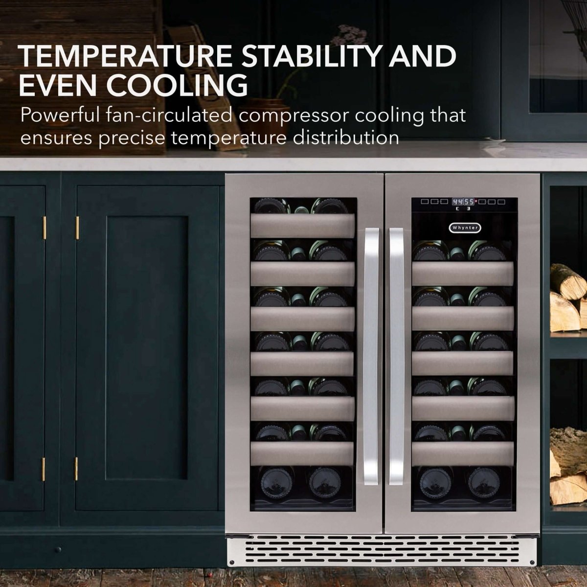 Whynter 40 Bottle Seamless Stainless Steel Door Dual Zone Built - in Wine Refrigerator/Cooler BWR - 401DS - Whynter - Buy at Wine Coolers Online