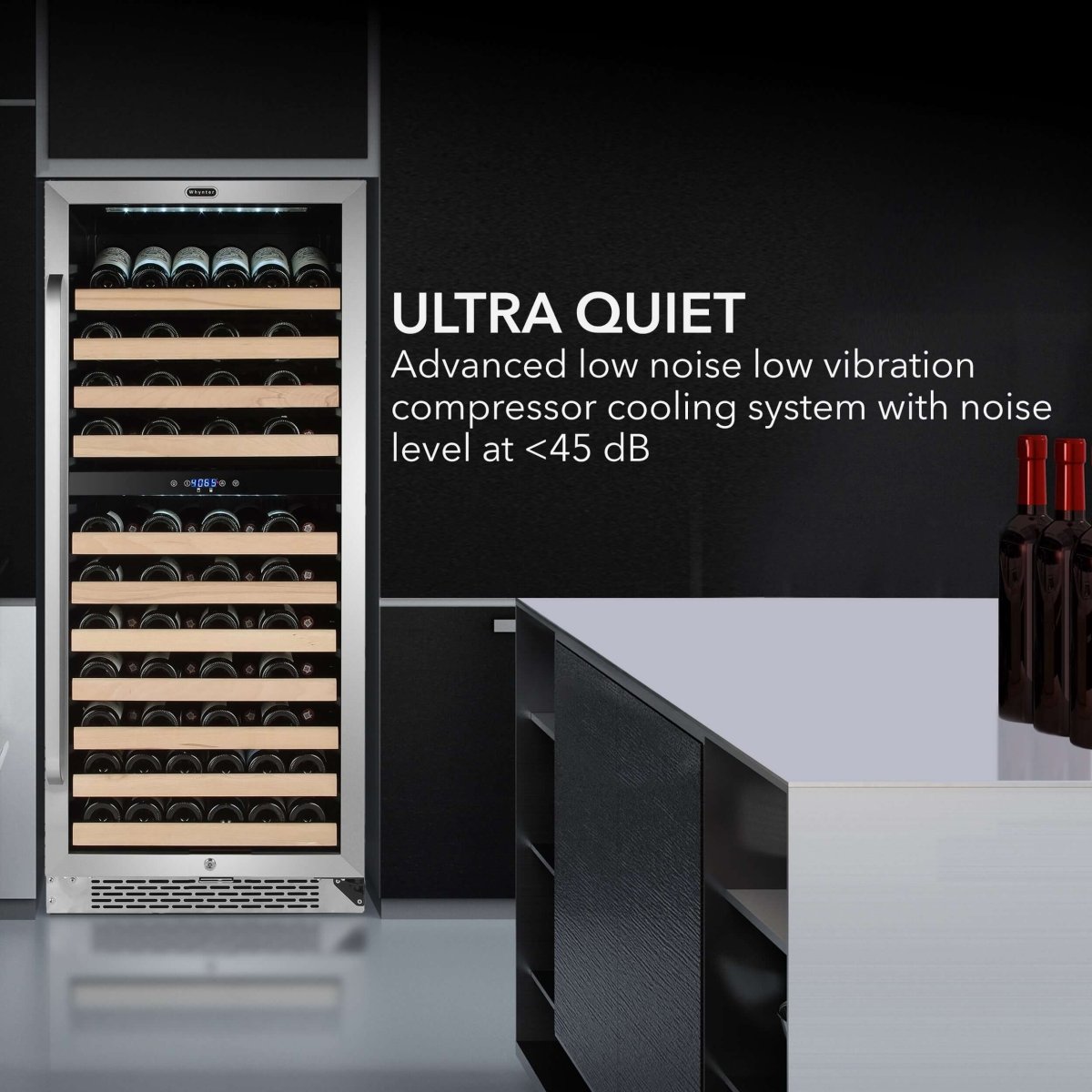 Whynter 92 Bottle Built - in Large Capacity Stainless Steel Dual Zone Compressor Wine Refrigerator BWR - 0922DZ - Whynter - Buy at Wine Coolers Online