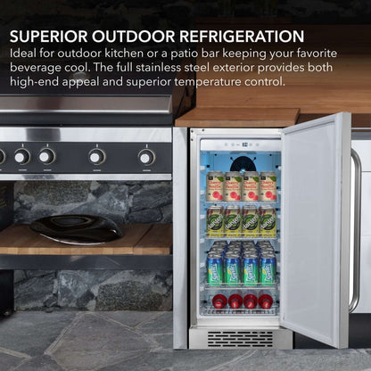 Whynter BOR - 326FS 15″ Built - In Energy Star 3.0 cu. ft. Indoor/Outdoor Beverage Refrigerator Weather Proof Cooler - Whynter - Buy at Wine Coolers Online