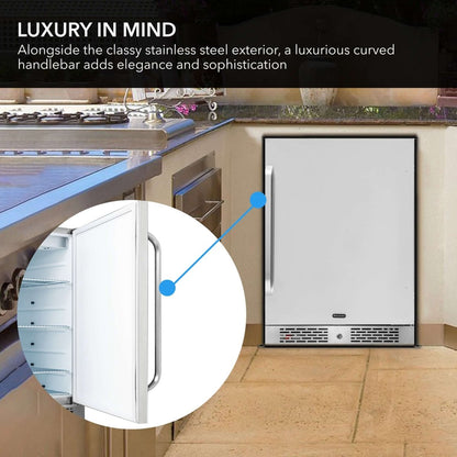 Whynter BOR - 53024 - SSW 24″ Built - In Energy Star 5.3 cu. ft. Indoor/Outdoor Beverage Refrigerator Cooler Weather Proof in Stainless Steel - Whynter - Buy at Wine Coolers Online