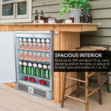 Whynter BOR - 53024 - SSW 24″ Built - In Energy Star 5.3 cu. ft. Indoor/Outdoor Beverage Refrigerator Cooler Weather Proof in Stainless Steel - Whynter - Buy at Wine Coolers Online