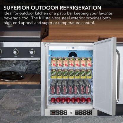 Whynter BOR - 53024 - SSW 24″ Built - In Energy Star 5.3 cu. ft. Indoor/Outdoor Beverage Refrigerator Cooler Weather Proof in Stainless Steel - Whynter - Buy at Wine Coolers Online