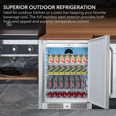 Whynter BOR - 53024 - SSW 24″ Built - In Energy Star 5.3 cu. ft. Indoor/Outdoor Beverage Refrigerator Cooler Weather Proof in Stainless Steel - Whynter - Buy at Wine Coolers Online