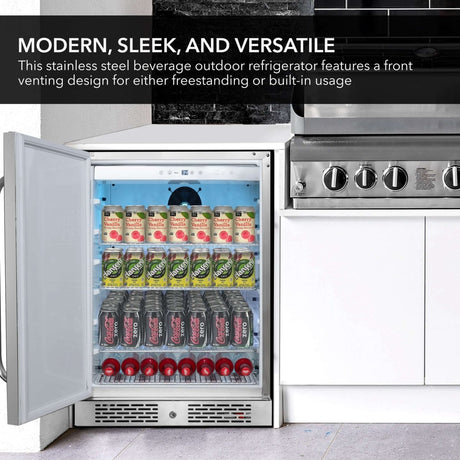 Whynter BOR - 53024 - SSW 24″ Built - In Energy Star 5.3 cu. ft. Indoor/Outdoor Beverage Refrigerator Cooler Weather Proof in Stainless Steel - Whynter - Buy at Wine Coolers Online