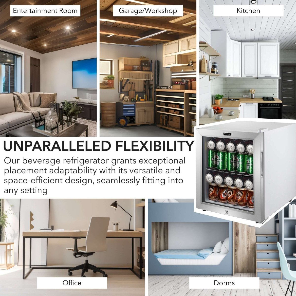 Whynter BR - 062WS 17″ 68 Can Freestanding Stainless Beverage Refrigerator - Whynter - Buy at Wine Coolers Online