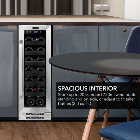 Whynter BWR - 208SB 12″ Built - In 20 Bottle Under - counter Stainless Steel Wine Refrigerator - Whynter - Buy at Wine Coolers Online