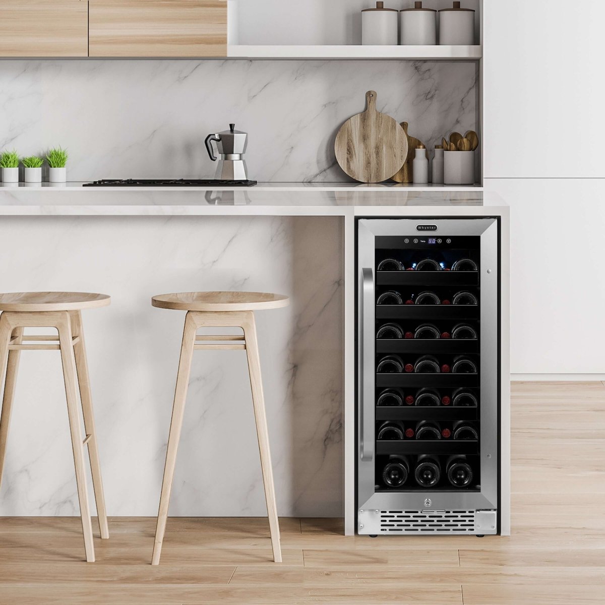 Whynter BWR - 308SB 15″ Built - In 33 Bottle Under - counter Stainless Steel Wine Refrigerator - Whynter - Buy at Wine Coolers Online
