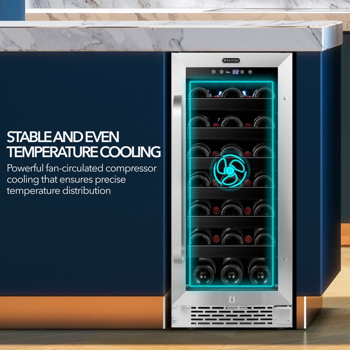 Whynter BWR - 308SB 15″ Built - In 33 Bottle Under - counter Stainless Steel Wine Refrigerator - Whynter - Buy at Wine Coolers Online