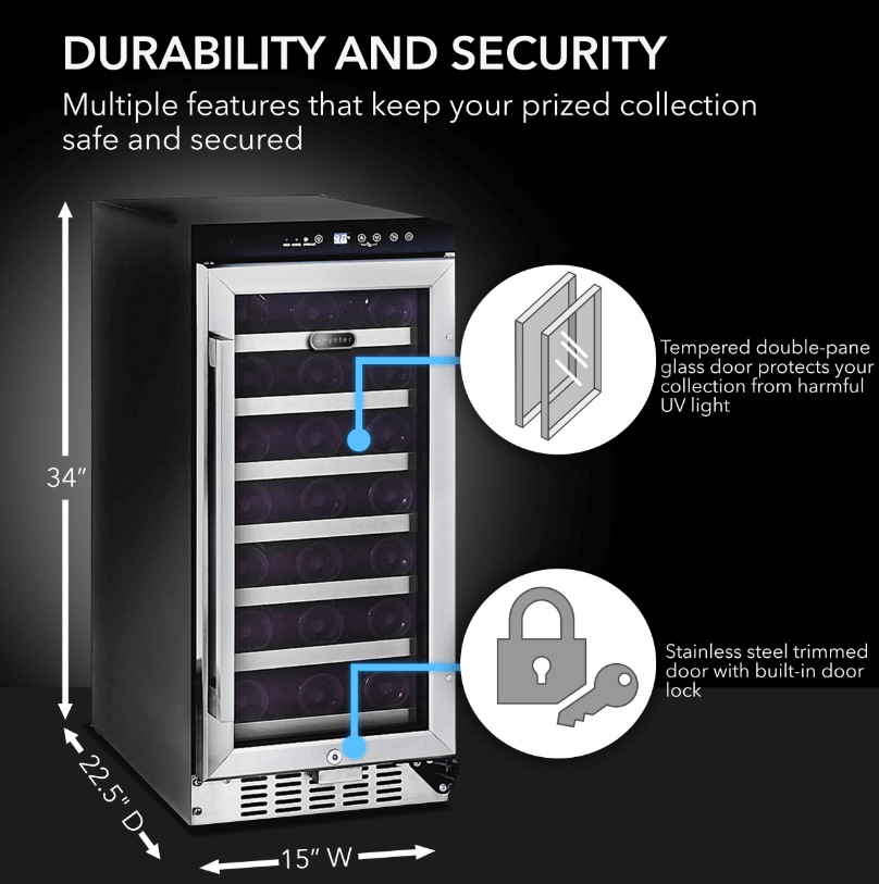 Whynter BWR - 33SD 15″ 33 Bottle Compressor Built - In Wine Refrigerator - Whynter - Buy at Wine Coolers Online