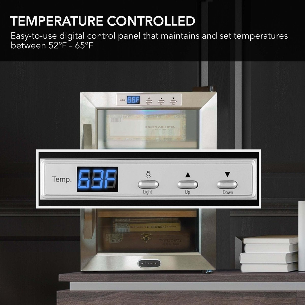 Whynter CHC - 120S 250 - Count 1.2 cu. ft. Electric Cigar Cooler Humidor - Stainless Steel - Whynter - Buy at Wine Coolers Online