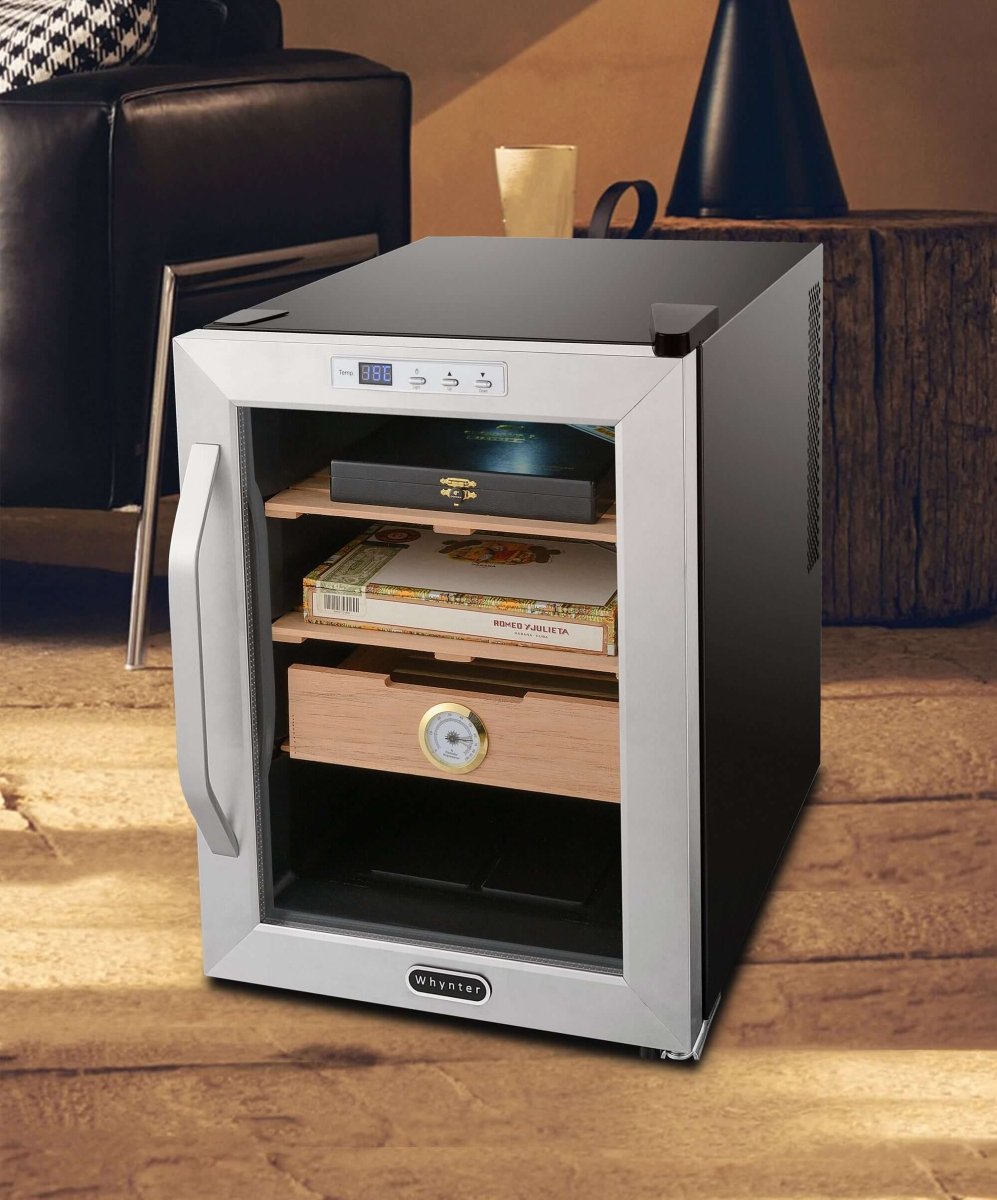Whynter CHC - 120S 250 - Count 1.2 cu. ft. Electric Cigar Cooler Humidor - Stainless Steel - Whynter - Buy at Wine Coolers Online