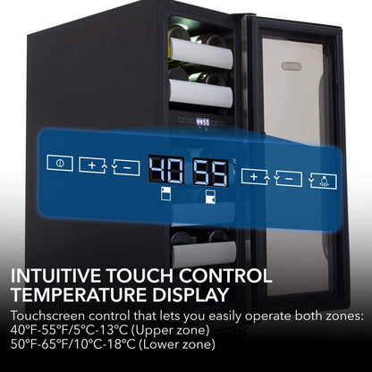 Whynter Elite 17 Bottle Dual Zone Wine Refrigerator BWR - 171DS - Whynter - Buy at Wine Coolers Online
