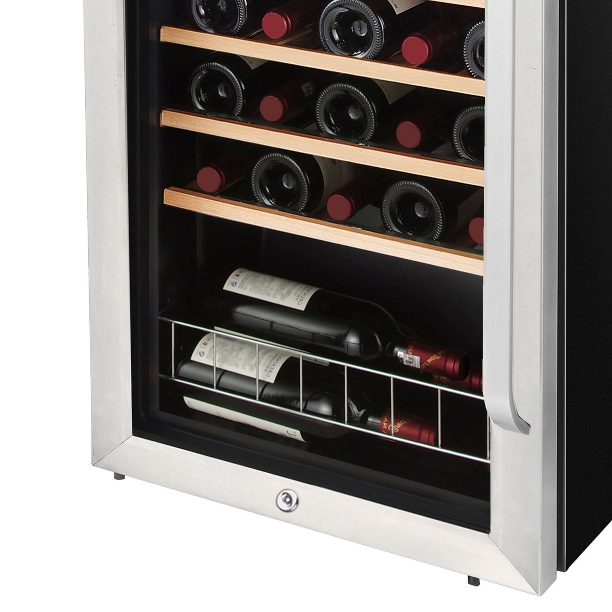 Whynter FWC - 341TS 34 Bottle Freestanding Stainless Steel Wine Refrigerator with Display Shelf - Whynter - Buy at Wine Coolers Online