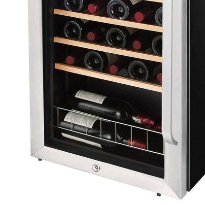 Whynter FWC - 341TS 34 Bottle Freestanding Stainless Steel Wine Refrigerator with Display Shelf - Whynter - Buy at Wine Coolers Online