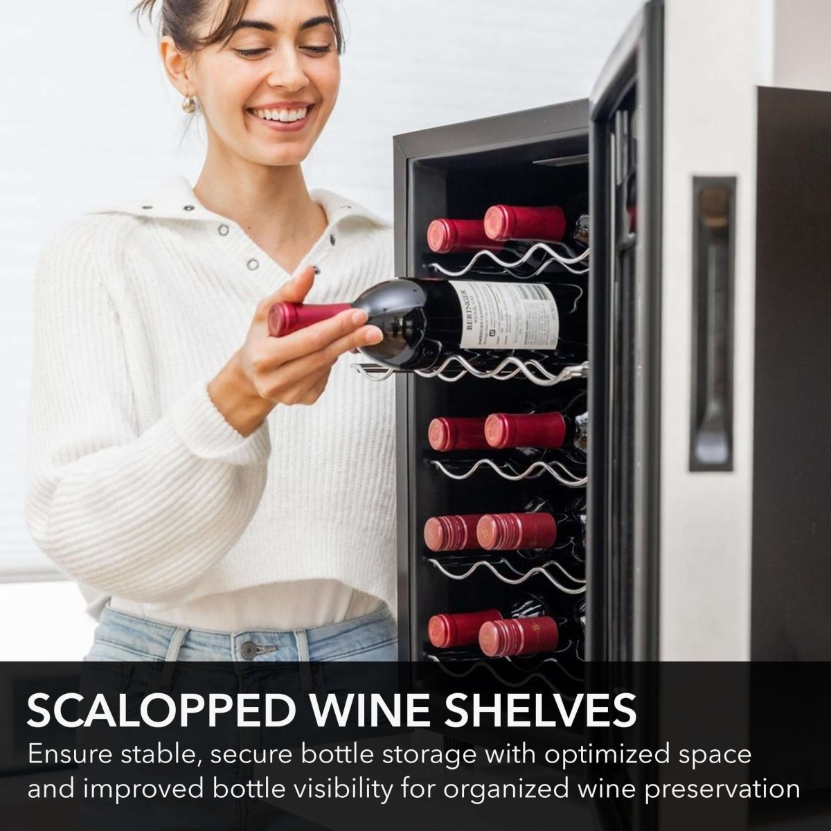 Whynter WC - 201TD 20 Bottle Freestanding Thermoelectric Wine Cooler with Mirror Glass Door - Whynter - Buy at Wine Coolers Online